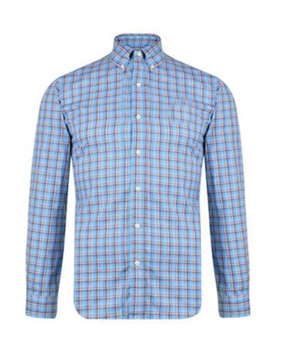 Alluring Blue Windowpane Checked Flannel Shirt