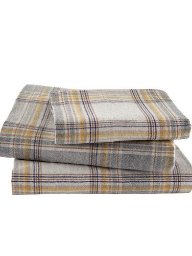 Ashen Sunshine Checked Flannel Bed Sheet