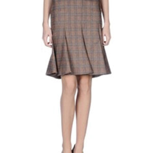 Auburn Sway Pleat Check Flannel Skirt