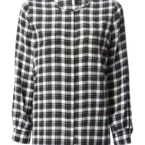 Black Checkered Flannel Top for Women