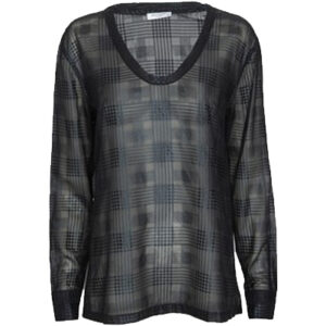 Black Checkered Party Top