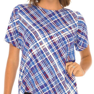 Blue Busy Checked Tee