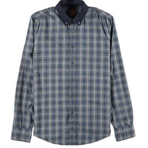 Blue Grey Checked Designer Flannel Shirt
