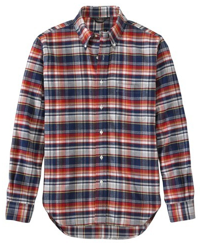 Blue, Red and White Bold Check Flannel Shirt