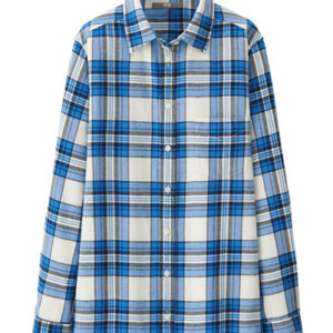 Bottle Blue and White Check Flannel Shirt Suppliers
