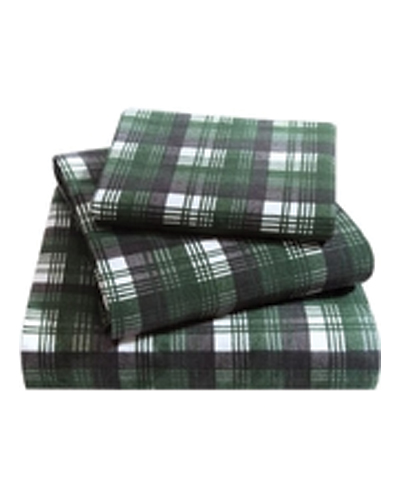 Bus Green Plaid Flannel Bed Sheet