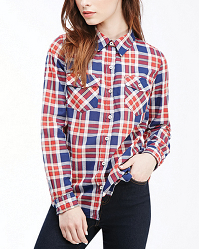 Cat World Red Checked Flannel Shirt