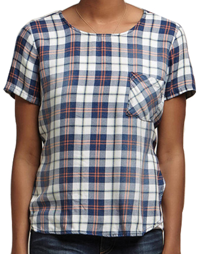 Checked Pocket Top for Women