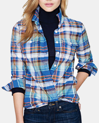 Cool Flannel Shirts For Women In Blue And Orange