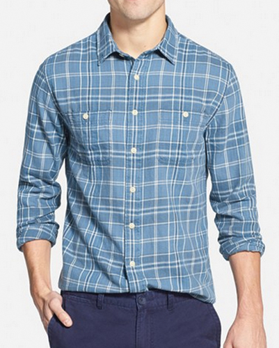 Cotton-Chambray Double-Faced Cool Flannel Shirt