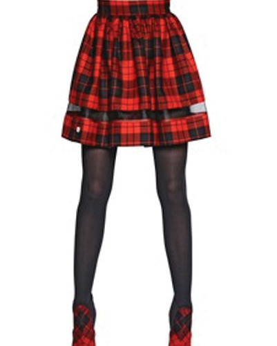 Cow Girl Red and Black Check Flannel Skirt