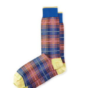 Demark Blue and Brown Check Socks