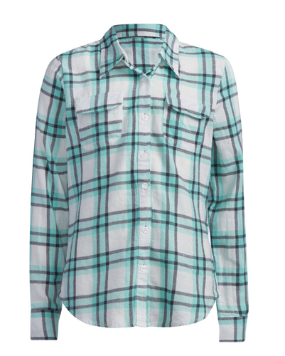 Folded Sleeves Girls’ Flannel Shirt
