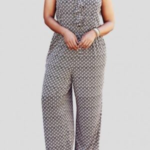 Frilly Casual Flannel Jumpsuit