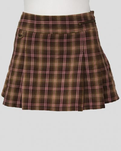 Frisky Brown and Cream Check Flannel Skirt