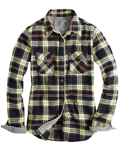 Fur Lined Black Checked Citrus Flannel Shirt