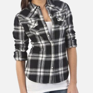 Glow In Black Checked Ladies Shirt