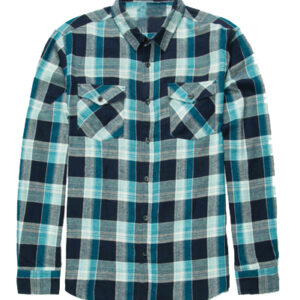 Ice Blue and Grey Flannel Shirt