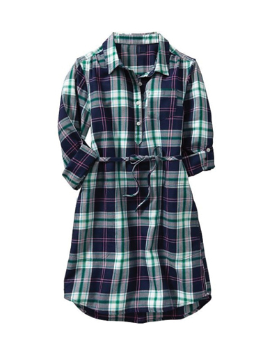 Long Shirt Flannel Check Dress