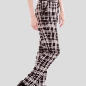 Monochromatic Rolled Up Flannel Pants