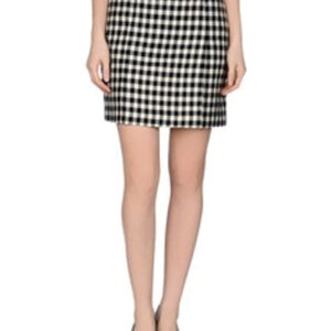 Monochrome Gingham Flannel Skirt
