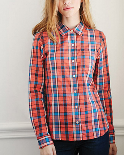 Orange and Blue Plaid Shirts Manufacturer