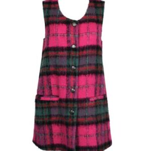 Wholesale Pastel Pink Green Checked Flannel Dress Manufacturer