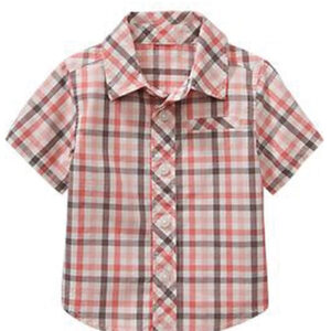Pink And Black Checked Baby Shirts