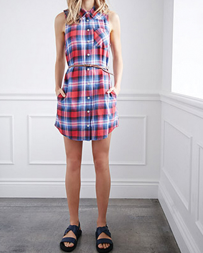 Playful Colorful Flannel Dress