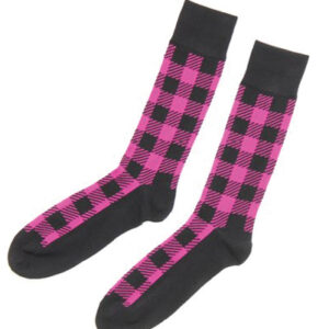Prism Pink and Black Check Socks