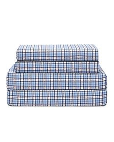 Pristine Sky Mini Checks Flannel Bed Sheet
