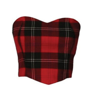 Pure Love Red Flannel Crop Top