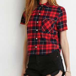 Red and Black Short Checked Shirt