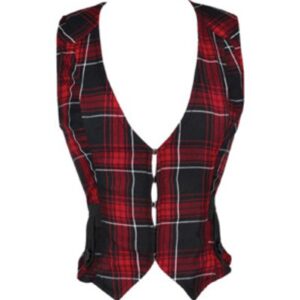Wholesale Red Black Checked Over Bust Flannel Vest Manufactuirer