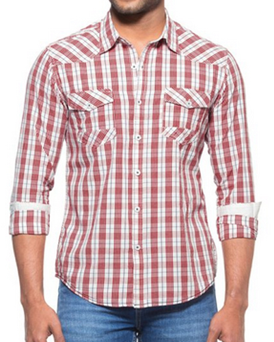 Red Box Structured Checked Flannel Shirt