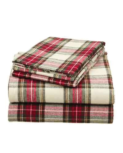 Red Checked Flannel Bed Sheet