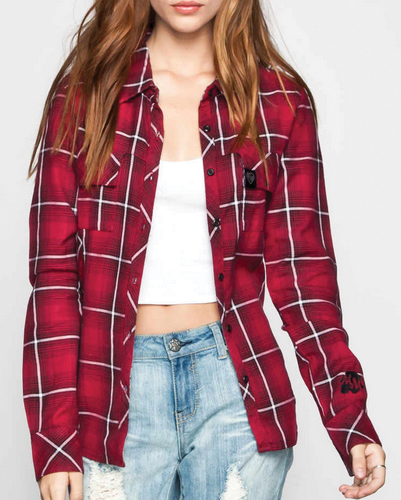 Rozelle Red Long Sleeve Flannel Shirt