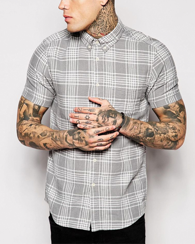 Silvery Sheen Checked Flannel Shirt