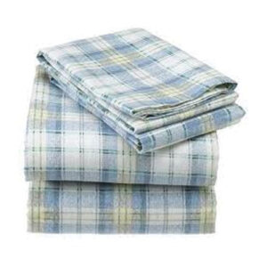 Snowy Sunshine Checked Flannel Bed Sheet
