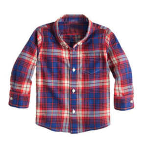 Super Blue Checked Baby Shirt