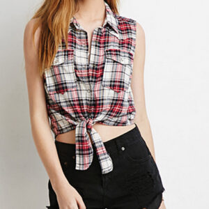 Tied-Up Red Flannel shirt