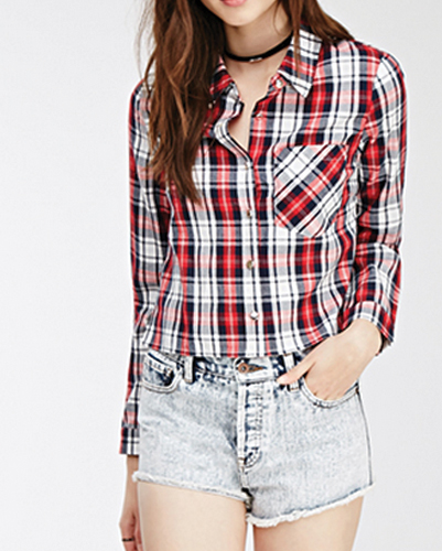 Tri-color Women’s Checked Flannel Shirt