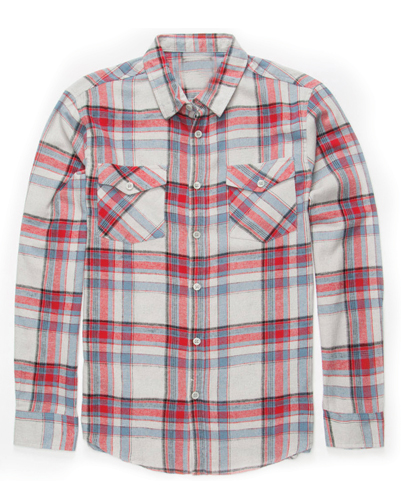 White and Red Flannel Shirt