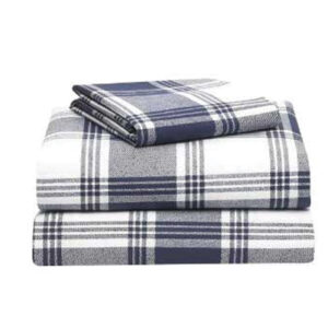 Wooly Ink Checked Flannel Bed Sheet