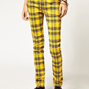Yellow and Black Cigar Fit Flannel Pants