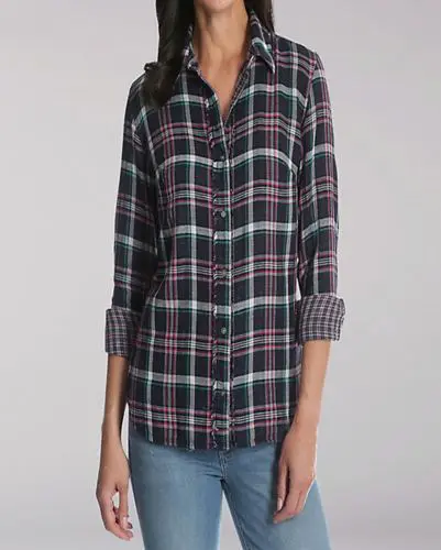 Black Custom Fitted Plaid Flannel Shirts