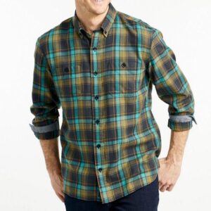 Radiant Green Checkered Flannel Shirts For Men Manufacturer