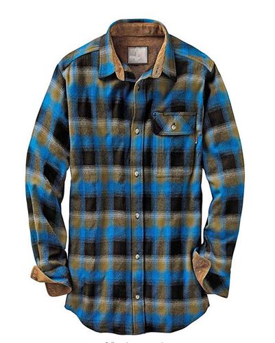 Mens Checked Navy Blue Flannel Shirts Wholesale