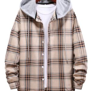 bulk flannel plaid shirt with hood