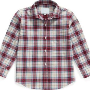 bulk long sleeve red and black check kids flannel shirts